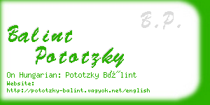 balint pototzky business card